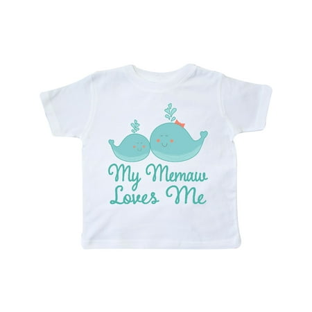 

Inktastic Memaw Loves Me Grandchild Whale Gift Toddler Boy or Toddler Girl T-Shirt
