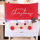 thumbnail image 3 of Fundas traseras para sillas con brillo navideño, 2 uds., para decoración de fiestas navideñas, mesa de restaurante, Navidad, 3 of 5
