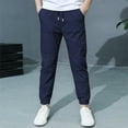 thumbnail image 3 of iiniim Boys Classic Cargo Jogger Pants Youth Elastic Waist Outdoor Hiking Trousers 3-14 Navy Blue 7-8, 3 of 5