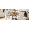 thumbnail image 1 of Space-Saving Farmhouse Dining Table – 47.2 Inch Round Table with 2-Tier Storage Shelf – Metal Base – Seats 4–6 – Perfect for Living Room, Apartment, 1 of 7