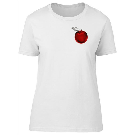 Vintage Apple Pocket Sketch T-Shirt Women -Image by Shutterstock, Female Small