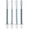 thumbnail image 1 of Pinzas para chupetes de silicona con ranura, paquete de 4 para bebés y niñas, 1 of 7