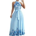 thumbnail image 2 of Taylonsss Womens Halter Neck Sleeveless Midi Dress Fresh Breezy Casual Beach Resort Outfit, 2 of 3