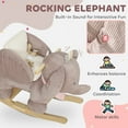 thumbnail image 3 of Qaba Baby Rocking Horse with Seat, Kids Ride On Elephant Rocker with Realistic Sound and Safety Belt for 18 to 36 Months, Brown, 3 of 9