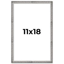 11x18 Frame Silver Grey Distressed Solid Wood Picture Frame | 0.75 Inch Moulding Width | Interior