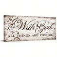 thumbnail image 2 of KREATIVE ARTS With God All Things Are Possible Canvas Wall Art - Vintage Brown Wood Grain Pattern with Flowe Bible Verse Print Rustic Home Office Decor Christian Gifts 20x48'', 2 of 7