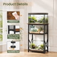 thumbnail image 5 of Snughome 10 Gallon Fish Tank Stand, 3 Tier Aquarium Stand with Storage, Heavy Metal Reptile Tank Stand, Holds 220lbs, 20.47" x 11.42" x 30.91", Rustic Brown, 5 of 8
