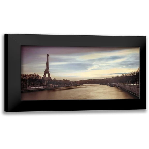 Frank, Assaf 14x9 Black Modern Framed Museum Art Print Titled - Paris Sunset