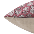 thumbnail image 3 of Fabritual 24x24 Tulsi Buti Pink Floral Block Print Pillow Cover – Handmade Duck Canvas Boho Cushion for Sofa & Outdoor Décor, 3 of 5