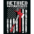 thumbnail image 2 of Men's Retired Firefighter with Axe T-shirt, XL Heather Royal Blue, 2 of 2