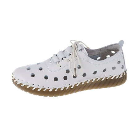 

XINSHIDE Shoes Fashion Spring And Summer Soft Bottom Lace-Up Shoes Hollow Breathable Womens Shoes Fashion Shoes