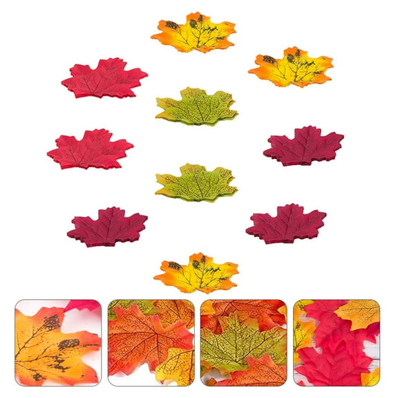 Raindrops Colorful Paper Maple Leaf Ornaments 100pcs Assorted Colors for Stylish Thanksgiving Decor and Fall Party Props