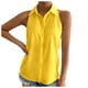 thumbnail image 4 of Blusa sin mangas con botones de gasa para mujer: cuello en V holgado, color liso, para el trabajo/casual, tallas S-XXL, 4 of 8