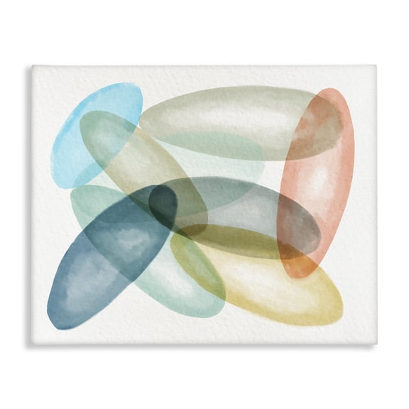 Stupell Industries Modern Colorful Opaque Ovals Abstraction Canvas Art, 20 x 16, by Lil' Rue