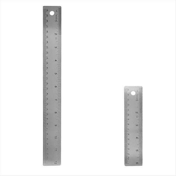 Regla de Metal con Respaldo de Corcho de Acero Inoxidable, Reglas con Base de Corcho de Borde Recto de 6 Pulgadas y 12 Pulgadas, Regla de Metal con Respaldo de Corcho