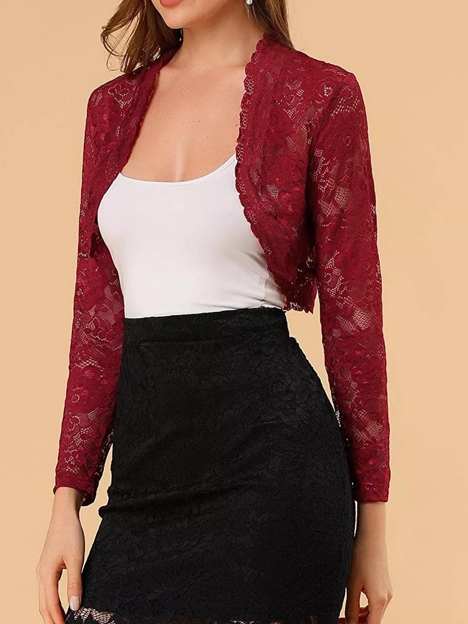 Burgundy clearance lace bolero