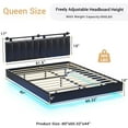 Tiptiper LED Floating Queen Bed Frame with Wall Mounted Headboard and