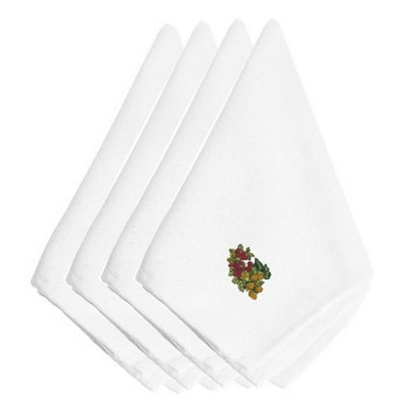 Carolines Treasures  Fall Raspberries & Acorns Embroidered Napkins