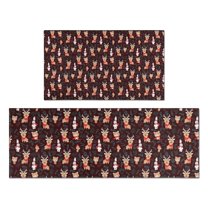 Dark Christmas Animal Pattern Kitchen Rugs Sets Of 2,Anti Fatigue Kitchen Mat Rugs Non Slip Washable,Decorative Kitchen Floor Mats for Kitchen,Sink,Laundry,17"x30" 17"x47"