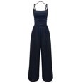 thumbnail image 5 of Stamzod Summer Jumpsuits for Women 2026 Trendy Fashion Halter Sleeveless Wide Leg Jumpsuit Loose Casual Black Romper with Pocket Beach Vacation Clothes Blue S, 5 of 9