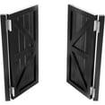 thumbnail image 5 of Swinging Door, Interior Pine Wood Cafe Doors, Auto Close Partition Door with 4 Hinges, for Hallway Porch Kitchen Bar Stairs Entrance, 35.43 * 35.43 in, Black, 5 of 9