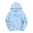 thumbnail image 2 of Baqcunre Womens Hoodies Women'S Maff Caff Letter Printed Long Sleeve Pocket Hooded Sweater Sweaters For Women Fall Outfits For Women 2023 Sky Blue 3XL, 2 of 5