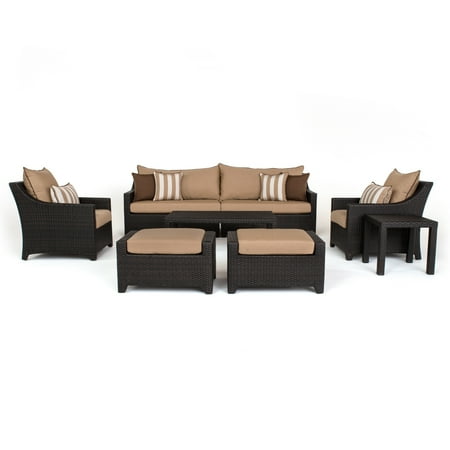 - RST Brands Deco Maxim Beige Sunbrella and Resin Wicker 8-piece Sofa and Club Chair Set