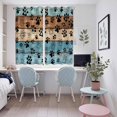 thumbnail image 4 of Light Blue Brown Kitchen Curtains Window Panels, Rustic Farmhouse Dog Paw Vintage Insulated Window Treatment Curtain, Grommet Curtains for Bedroom/Living Room/Bathroom, 2 Piece 52"Wx72"L, 4 of 8