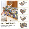thumbnail image 2 of Yayeee Collapsible Cube Storage Bin with Lid Fabric Closet Decorative Basket with Handles, Blue Floral, 2 of 7