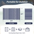 thumbnail image 6 of SIXHOME Outdoor Rug 6'x9' Waterproof Reversible Patio Rug Boho Geometric Indoor Outdoor Rugs Lightweight Plastic Straw Ourdoor Carpet for RV Camping Deck Balcony Modern Porch Decor Blue and Gray, 6 of 8
