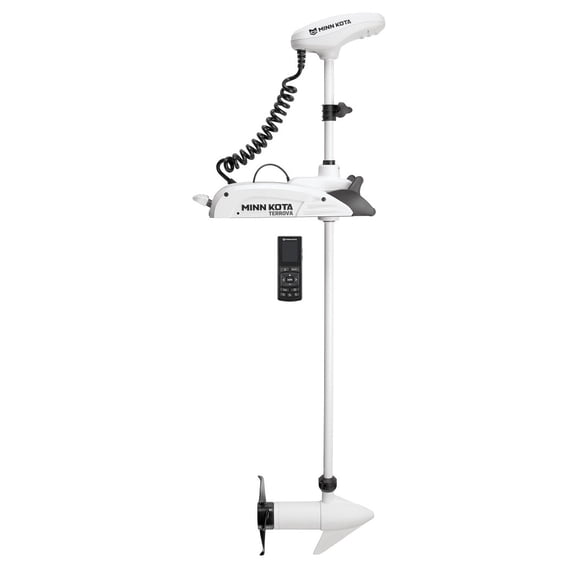Minn Kota Trolling Motor 1363770 Riptide Terrova; Saltwater; Electric Steer; Variable Speed Forward and Reverse; 55 Pound Of Thrust; 54 Inch Shaft Length; Bow-Mount; 55 Volts; 50 Amp