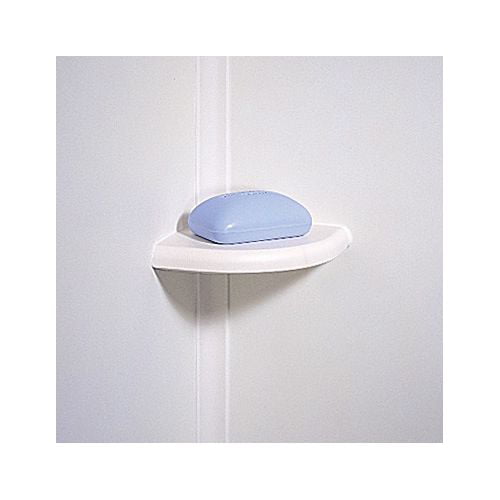 Ceramic *Glossy Black* Reversable Corner Bath-Shower Soap Dish-Shelf-Tray 7" NEW 