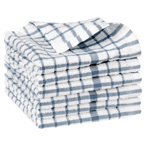 REGALWOVEN 100% toallas de cocina de algodón 6 paquetes, azul 6