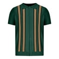 thumbnail image 3 of WREESH Men's Summer Button Down Shirts Short Knitted Loose Casual Outdoor Striped Shirts for Men's Stylish Short Sleeve Tops Green, 3 of 7