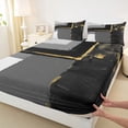thumbnail image 3 of jejeloiu Abstract Geometric Twin Sheet Sets,Black White Bedding For Men Women 3-Piece, 3 of 7