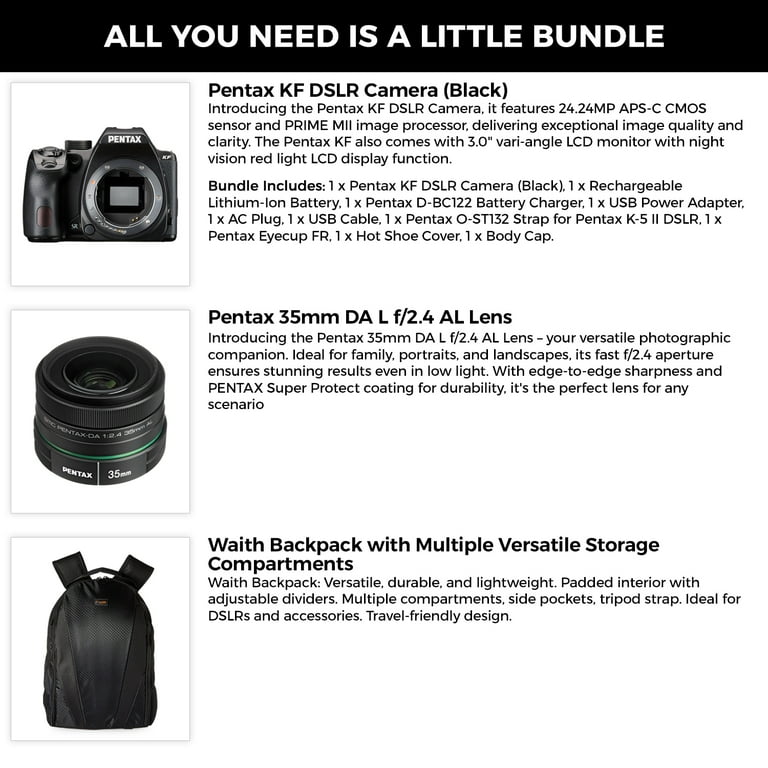Pentax KF APS-C Digital SLR Camera Body (Black) | 24MP CMOS Sensor