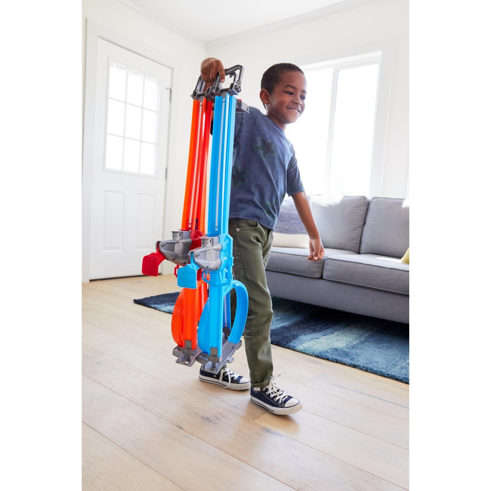 hot wheels double loop race track
