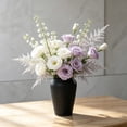 thumbnail image 3 of Rustic Farmhouse Flower Vase, 10 Inch Tall Matte Textured Black Plastic Vase, Pampas Grass Vase, Decorative Vase for Flowers or Greenery, Tabletop Accent for Entryway Living Room Mantel, 3 of 6