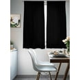 thumbnail image 3 of Pure Black Semi Sheer Window Curtains 63 Inches Long, Simple Solid Color Rod Pocket Voile Silky Chiffon Curtain Light Filtering Drapes for Living Room, Kitchen, Bedroom, 52"x63", 2 Panels, 3 of 9