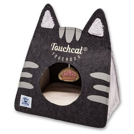 UPC: 0858342603072 | Touchcat Kitty Ears Travel On-The-Go Collapsible Folding Cat Pet Bed House With Toy