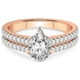 thumbnail image 3 of 4 Carat IGI Certified Pear Shape Lab Grown Diamond Engagement Ring | 14K Rose Gold |Tosca Secret Halo Double Band Diamond Ring | FG-VS1-VS2 Quality Friendly Diamonds, 3 of 4