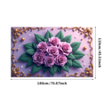 thumbnail image 3 of Pink Roses Floral Banner Background with Butterflies Backdrop Spring Party Home Decoration Photography Props Wedding Valentine's Day Decors, 3 of 4