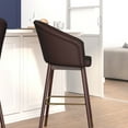 thumbnail image 3 of Flash Furniture Margo 30"H Square Mid Back Barstool, Brown/Walnut, 3 of 11