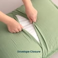 thumbnail image 5 of Sleep Zone Striped Seersucker Duvet Cover Set King, OEKO-TEX Soft Breathable Bedding, Lightweight All-Season Use, Hidden Zipper & Corner Ties, Machine Washable (Sage Green, King), 5 of 10