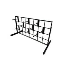 Only Hangers Black Gridwall Countertop Display with Mini T-Legs - Includes (9) 4" Gridwall Hooks Included - Heavy Duty Panel - 12" x 24"
