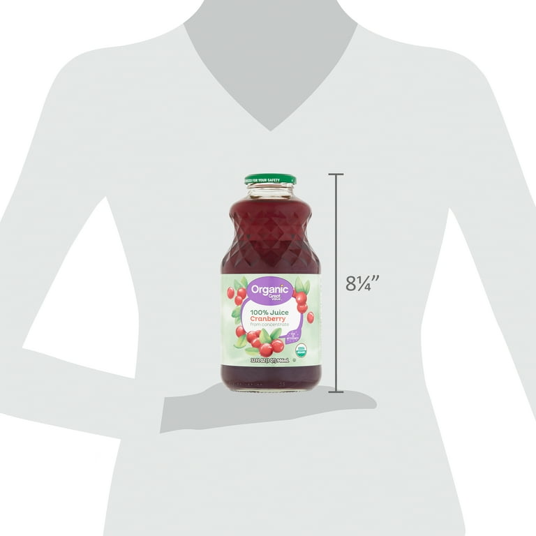 Great Value Cranberry Juice, 32 fl oz, Shelf Stable, Reclosable
