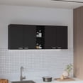 thumbnail image 3 of FM FURNITURE Winslow Wall Cabinet Two Shelves Engineered Wood Black, 3 of 8