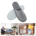 thumbnail image 4 of Unique Bargains 1 Pair Disposable Slippers Foldable Hotel Slippers for Family Gray, 4 of 5
