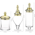 thumbnail image 2 of MyGift 3 Piece Antique-Theme Glass Apothecary Jars with Metallic Brass-Tone Lids, 2 of 6