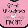 thumbnail image 4 of Inktastic Great Grandmas Favorite Heart Great Grandchild Boys or Girls Baby Bib, 4 of 4